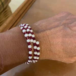 2 Freshwater Pearl Austrian Crystals bracelets.
